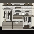 Poliform modern wardrobe to top built-in multi-functional open wall-mounted cloakroom 3d model