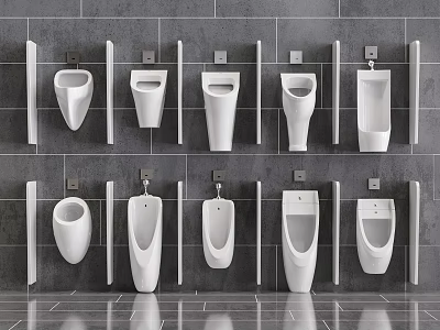 Modern urinal public urinal combination 3d model