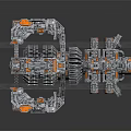 Futuristic Mechanical Creature With Intricate Metal Design Multi Legged Structure And Orange Accents