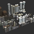Various Architectural Column Models With Different Styles Sizes And Designs For Design Projects