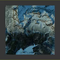 Scenic Landscape Garden Design with Snowy Mountain Peaks Lush Green Vegetation and Blue Lake