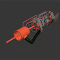Advanced Modern Weapon Featuring Orange Components And Metal Structure 3d model
