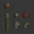 Industrial Plumbing Pipe Fittings Including Valve Elbow Tee And Flange Components