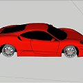 Red Sports Car Exterior Design With Black Windows And Silver Alloy Wheels