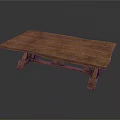 Rustic Wooden Coffee Table With Natural Texture And Cross Leg Design