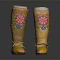 Traditional Handmade Yellow Boots With Colorful Floral Embroidery For Daily Use