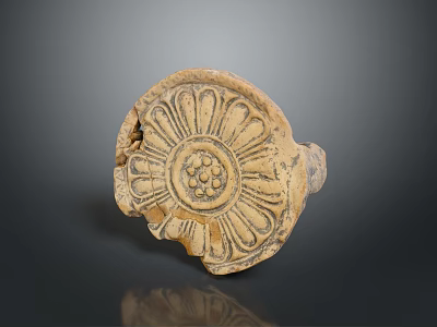 Ancient Floral Pattern Clay Clothing Accessory With Intricate Design Details 3d model