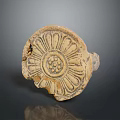 Ancient Floral Pattern Clay Clothing Accessory With Intricate Design Details