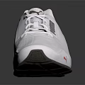 White PUMA Athletic Sneakers With Red Accent Sole And Brand Logo Design