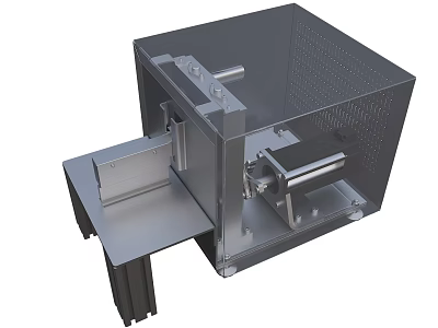 Heavy Duty Industrial Metal Equipment With Cabinet Structure Ventilation Holes And Handle 3d model