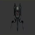 Mechanical Robot Character With Four Slender Legs Red Circular Component And Black Details