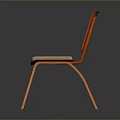 Modern Orange Wooden Single Chair with Beige Cushion Stylish Design Frame