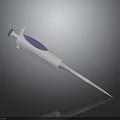 Modern White Laboratory Pipette With Transparent Tip Blue Accents On Black Reflective Surface