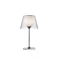 Modern Table Lamps with White Transparent Orange Pleated Shades Silver Metal Poles Square Bases