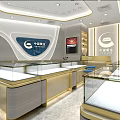 China Gold Jewelry Store Modern Interior With Glass Display Counters Warm Lighting And Elegant Cabinets
