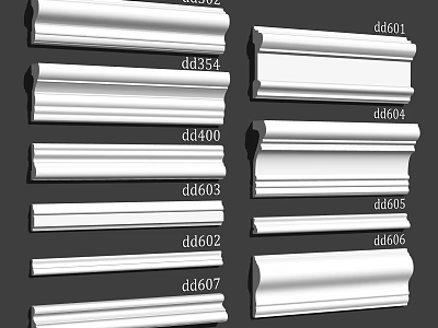 Various Decorative Molding Lines With Different Models For Interior Design 3d model