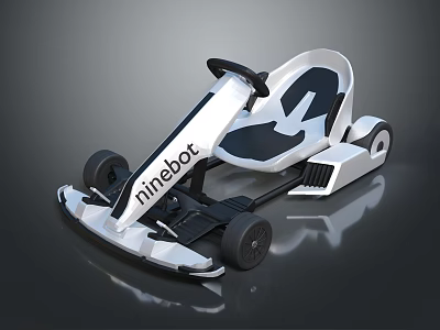 Ninebot Go Kart With White Black Design For Racing Sports Equipment 3d model