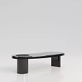 Modern Black Coffee Table With Sleek Circular Top And Cylindrical Legs Design