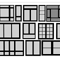 Various Modern Window Designs With Different Frame Styles And Glass Panels 3d model
