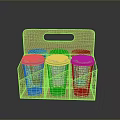 Portable Paper Coffee Cup Carrier Containing Three Lidded Cups For Daily Use
