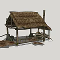 Various Traditional Thatched Roof Houses With Rustic Wooden Structures And Classic Rural Designs