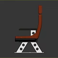 Modern Red Upholstered Chair Design With Black Armrests And Metal Frame