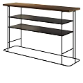 Sleek Black Decorative Cabinet With Metal Frame And Multiple Shelves For Home Decor