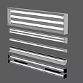 Modern Wall Mounted Home Accessories With Silver Metal Bars And White Rectangular Unit 3d model