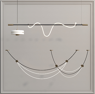 Modern chandelier combination 3d model