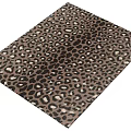 Stylish Square Leopard Print Carpet with Brown Black White Pattern for Home Decor 3d model