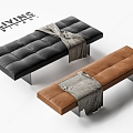 Modern Italian Sofa Stool Living Divani Track Sofa Bench Leather Bench 3d model