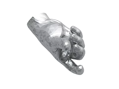 3D Polygonal Hand Model With Gray Texture And Detailed Fingers Design 3d model