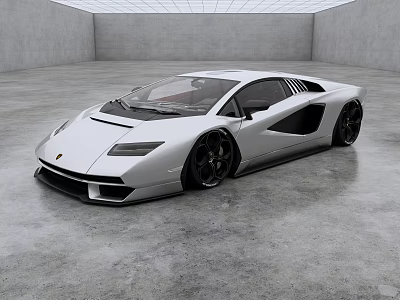 Silver Sleek Sports Car With Modern Design And Black Wheels In Minimalist Indoor Setting 3d model
