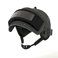 Tactical Military Helmet With Camouflage Design Protective Visor And Adjustable Strap 3d model