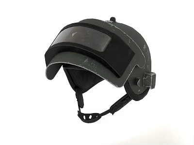 Tactical Military Helmet With Camouflage Design Protective Visor And Adjustable Strap 3d model