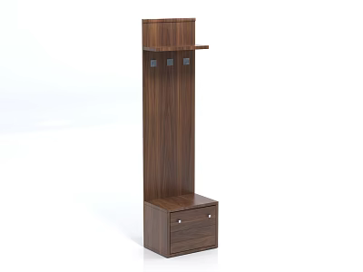 Wooden Entryway Shelving Unit With Top Shelf Bench And Drawers For Storage 3d model