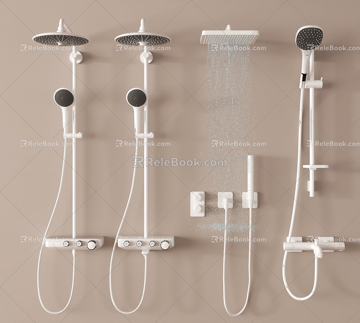 Modern shower shower shower bathroom small piece 3d model