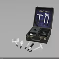 Professional Hardware Tool Set In Open Leather Case With Various Tools