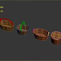 Handwoven Wicker Baskets Set of Four Different Shapes for Home Storage Organizers