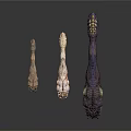 Character And Mythical Creature 3D Limb Models With Spiked Scales And Claws