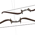 Two Traditional Wooden Bows With Curved Design And Metal Accents