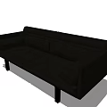 Modern Black Sectional Sofa With Sleek Design And Comfortable Seating 3d model