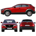 Red Mazda SUV Front And Rear View 3d model