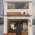 Modern OASIS Storefront with Bird Decor Glass Windows and Meyer Frontier Syrah Signage