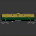 Yellow and Green WITRON Tank Train Car with Ladder and Top Platform
