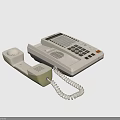 Desktop Landline Telephone With Handset Coiled Cord Numeric Keypad Display Screen And Function Buttons 3d model