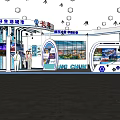 China Chamber Exhibition Booth With Curved Design And Large Display Screens In Hall