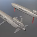 U.S. Air Force Military Missiles 3D Model With Red Suspension Straps