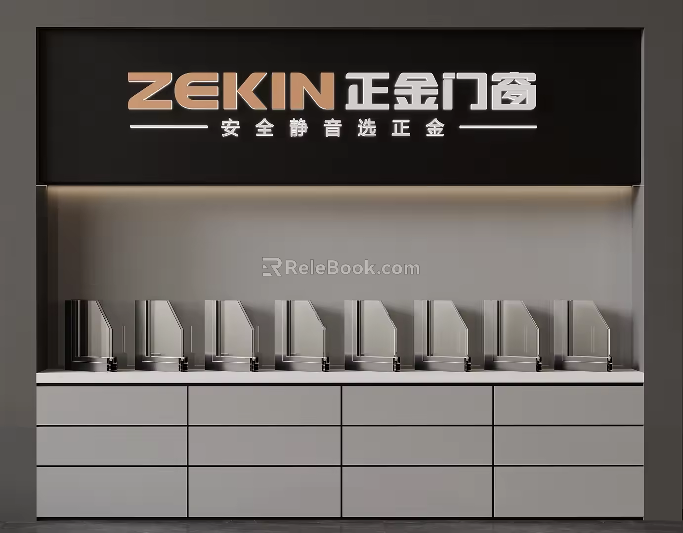 Door and window section display wall display cabinet 3d model