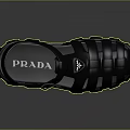 Prada Black Chunky Platform Sandals Featuring Braided Upper And Buckle Strap 3d model